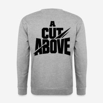 A CUT ABOVE Pullover in grau mit Rückendruck